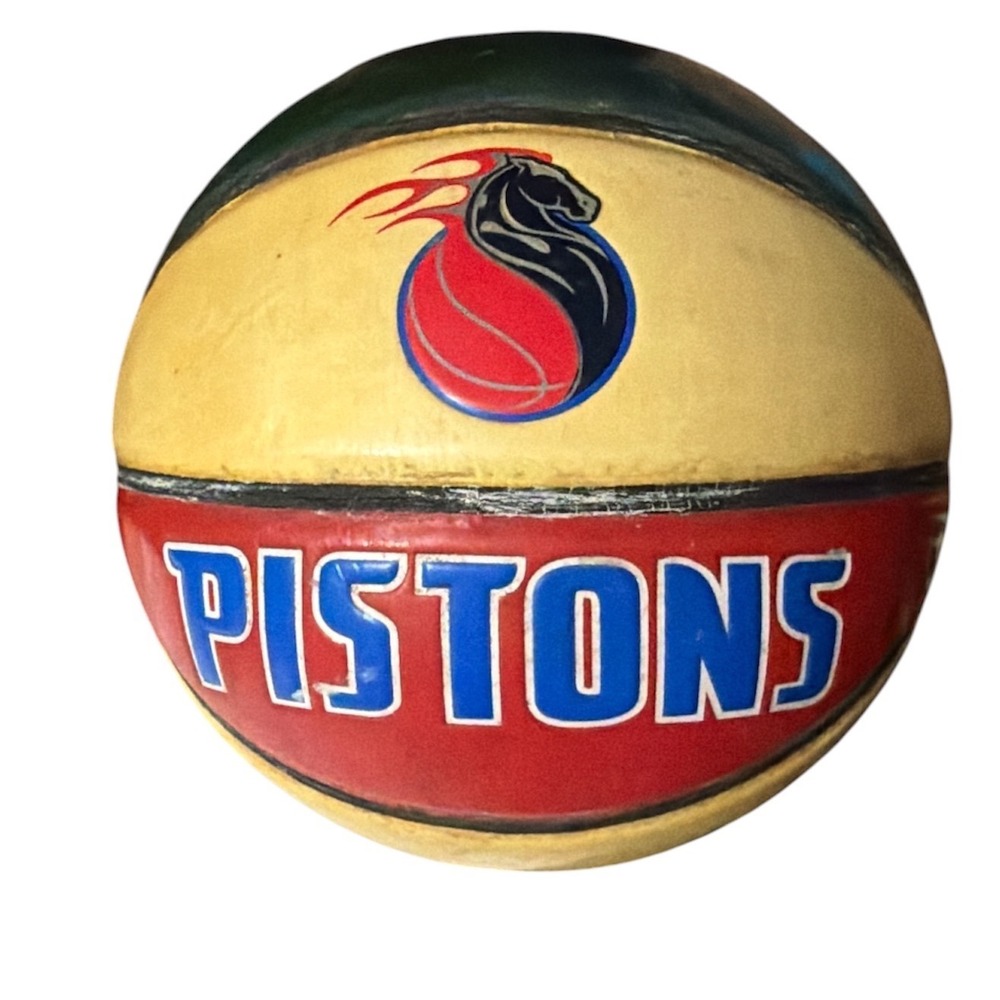 Detroit Pistons Baden Basketball Teal Red Yellow flaming Horse‎ Head Logo